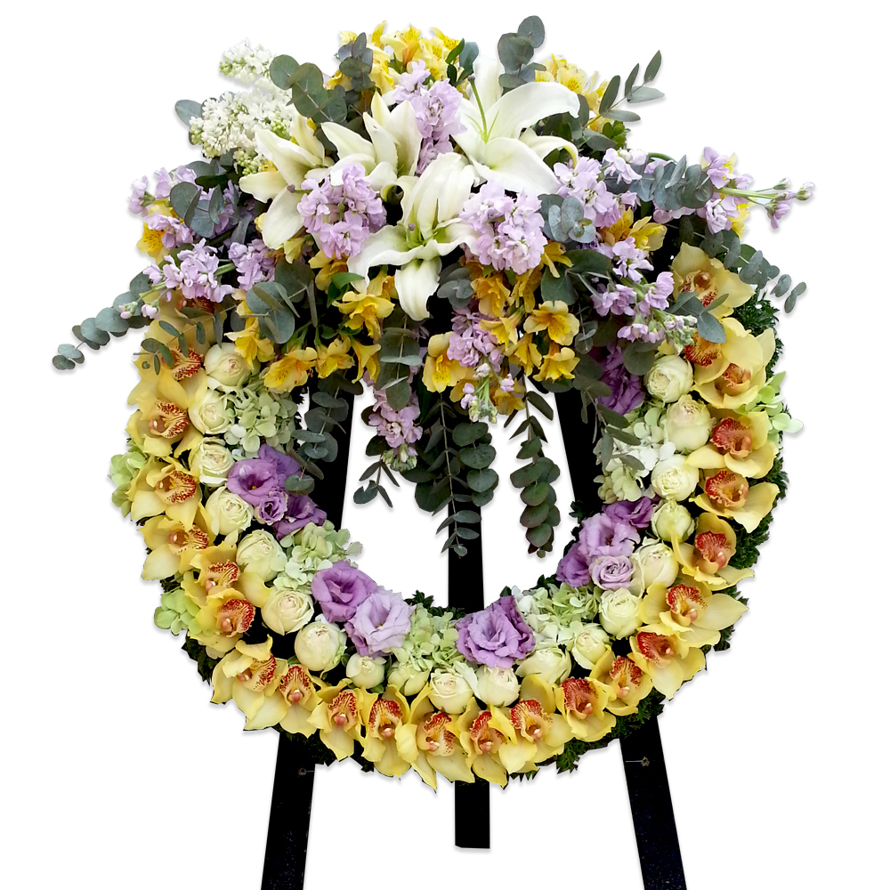 深情莊重帛事花籃