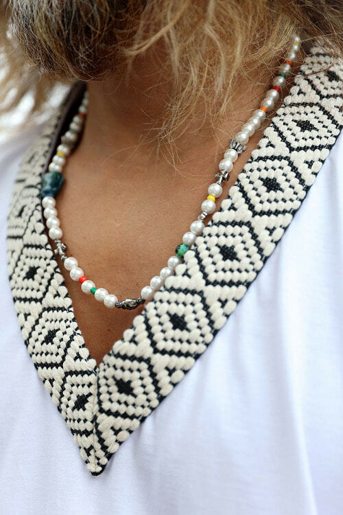 鮮豔珍珠玉項鍊