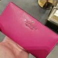 [S] KATE SPADE WLR00145 STACI SAFFIANO LEATHER LARGE SLIM BIFOLD WALLET,DEEP HIBIS, 196021273100 (SKS603)