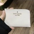 [S] KATE SPADE WLR00136 STACI SAFFIANO LEATHER MEDIUM L-ZIP CARD HOLDER,PARCHMENT, 767883818626 (SKS605)