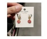 [S] KATE SPADE O0R00216 SPADES & STUDS ENAMEL HUGGIES,PINK PEPPE, 196021282409 (SKS614)