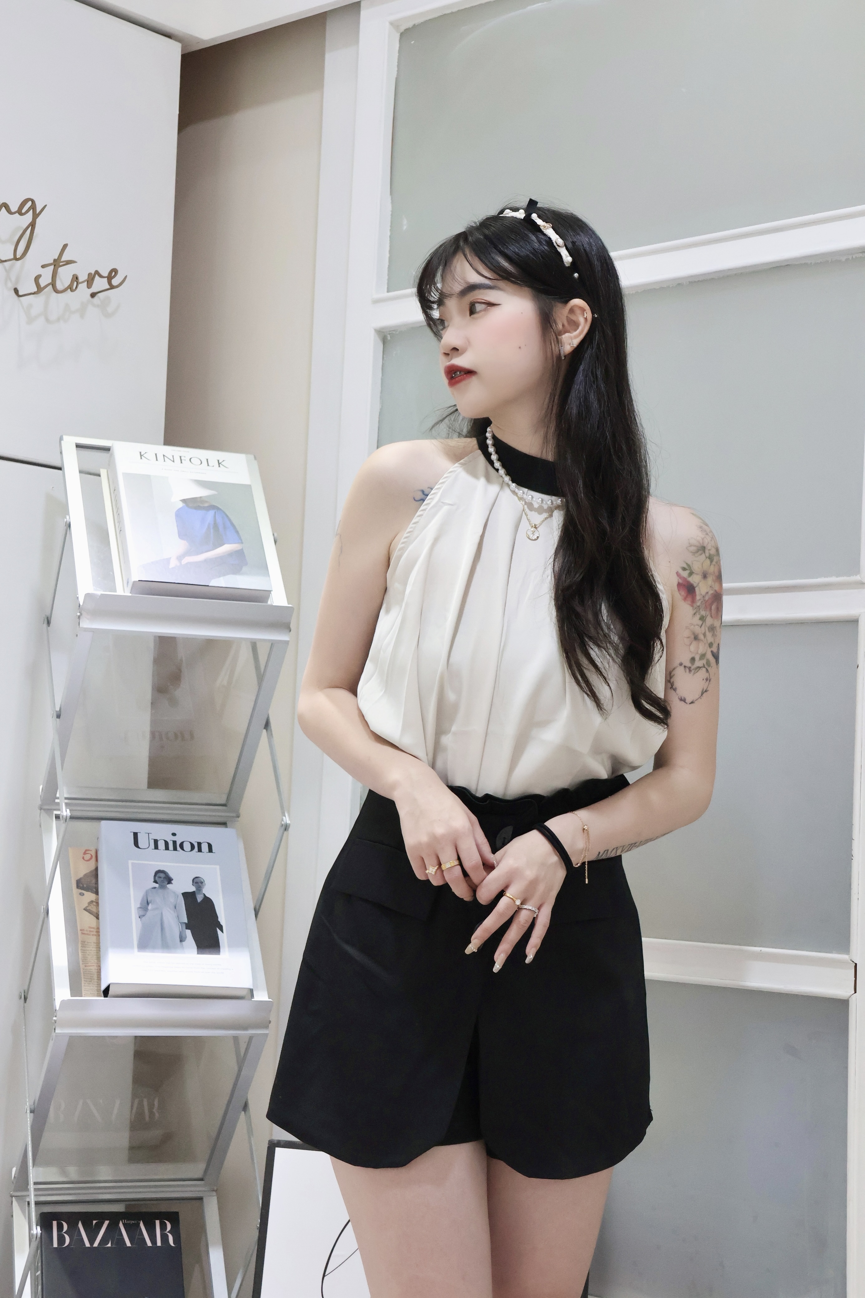 富家千金👑小香珍珠蝴蝶髮箍