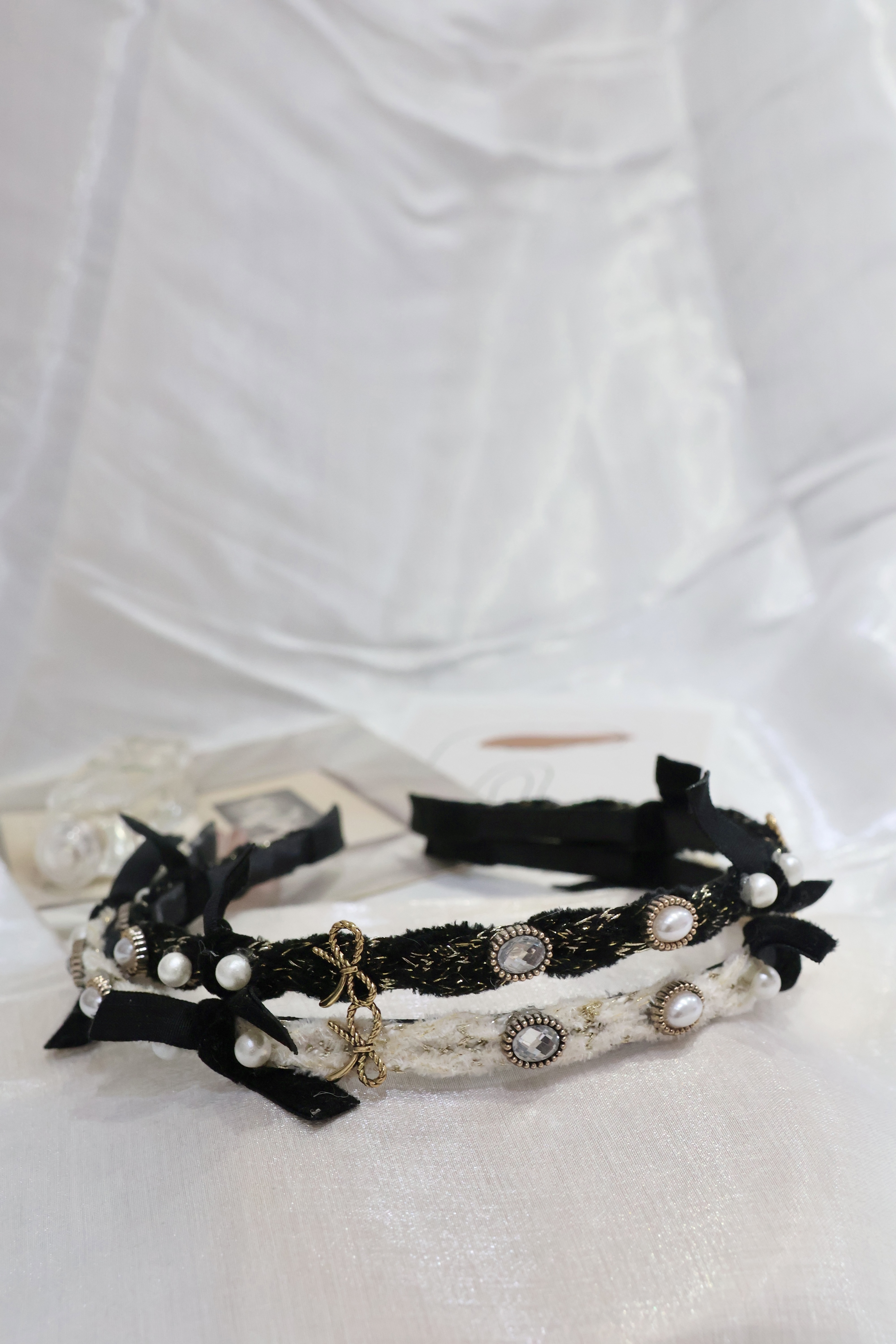 富家千金👑小香珍珠蝴蝶髮箍