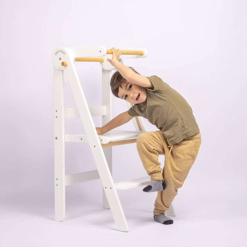 單人款-牛奶白 | PEAK旗艦款兒童學習梯