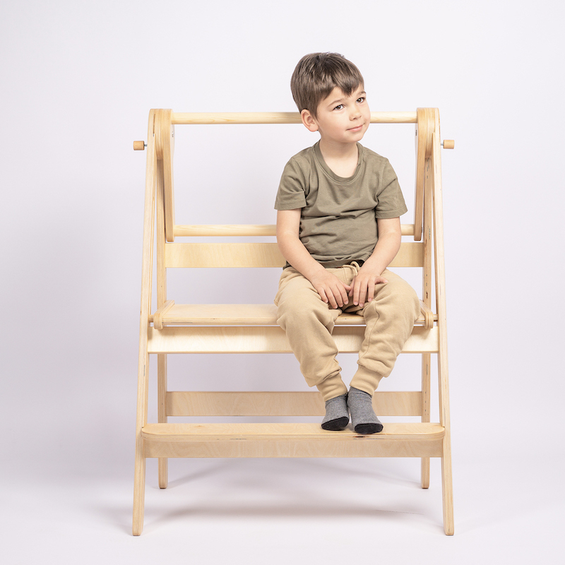 雙人款-原木色 | PEAK旗艦款兒童學習梯