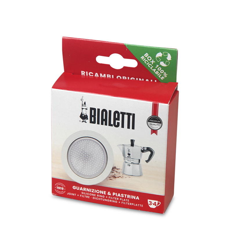 意大利 BIALETTI 3~4杯量鋁質咖啡壺專用 1矽膠圈連1濾隔 _0800039