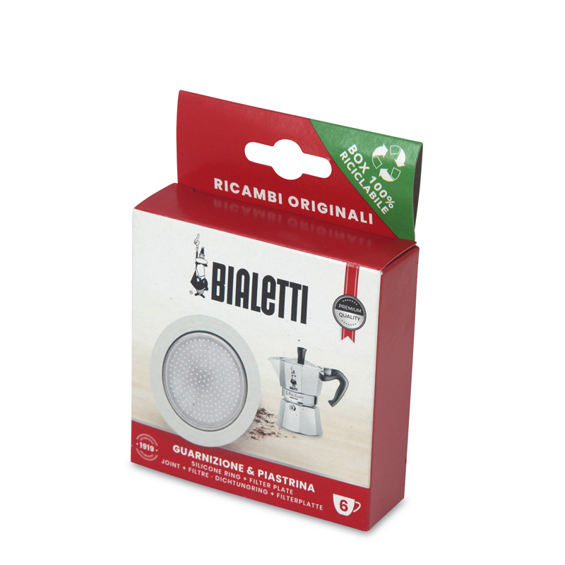 意大利 BIALETTI 6杯量鋁質咖啡壺專用 1矽膠圈連1濾隔 _0800040