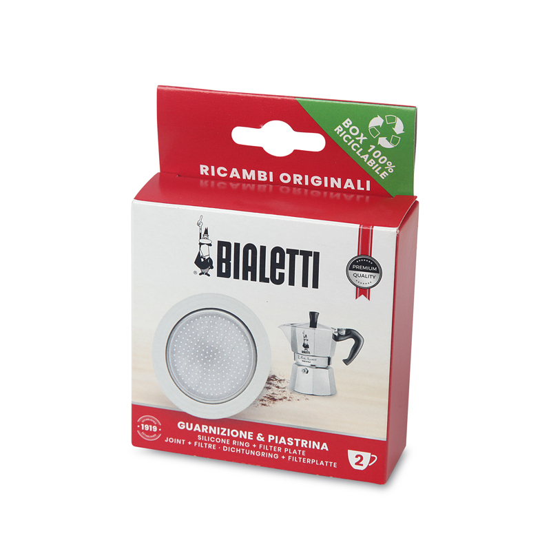意大利 BIALETTI 2杯量鋁質咖啡壺專用 1矽膠圈連1濾隔 _0800038