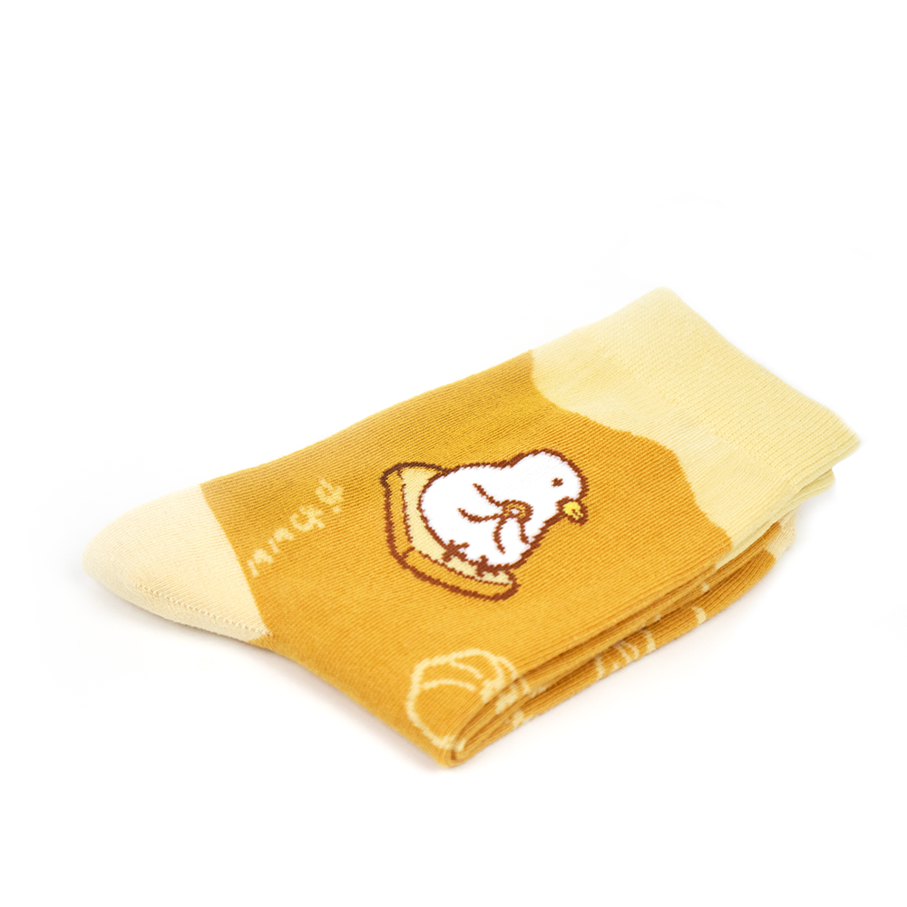 伸縮自如的雞與鴨可愛麵包｜童襪