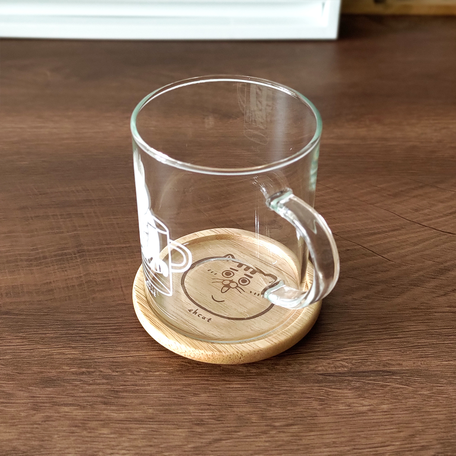 【ehcat貓室友】耐熱玻璃杯-小弟暖男款(附杯墊)