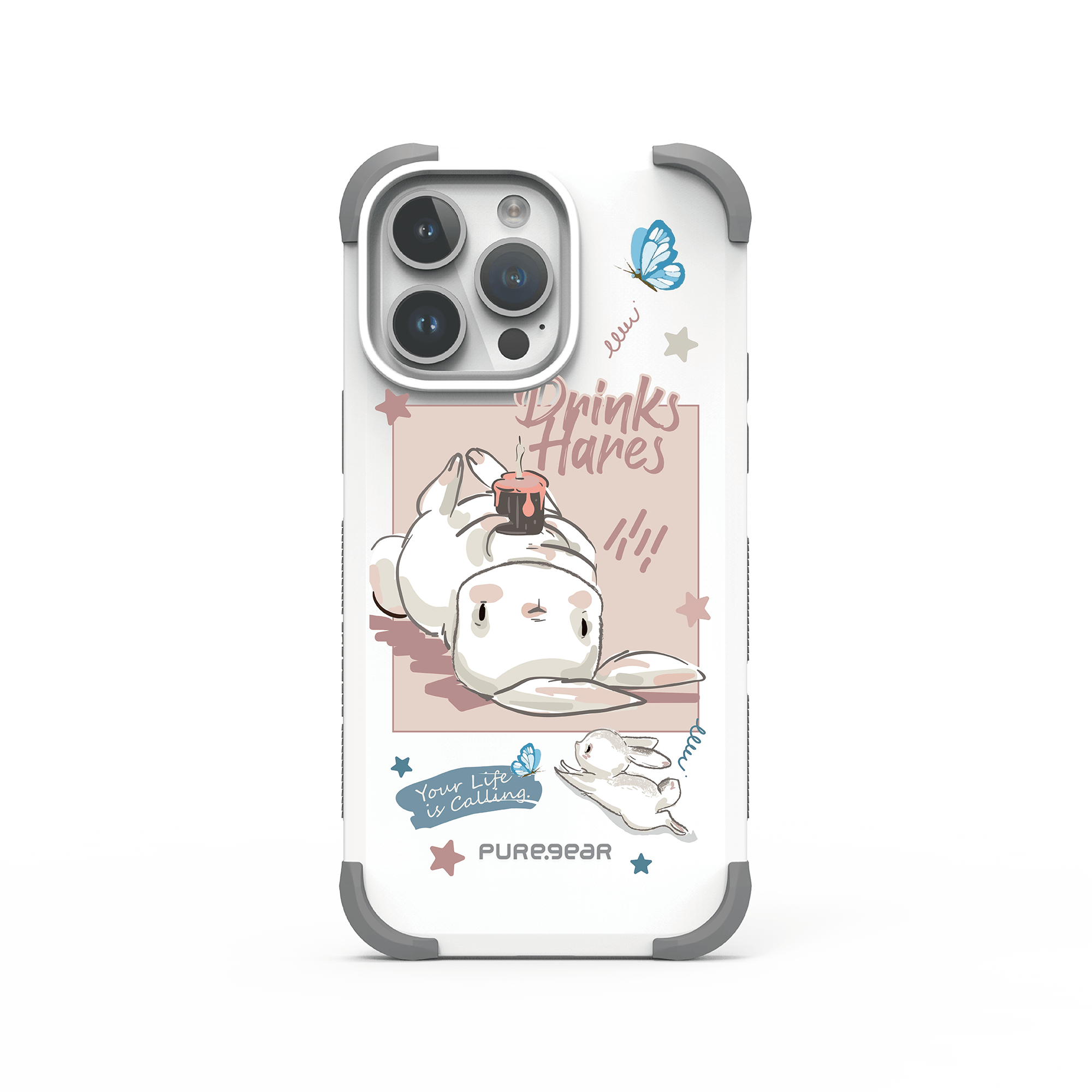 iPhone 坦克軍規防摔手機殼 / 粉粉兔 (可愛兔兔)