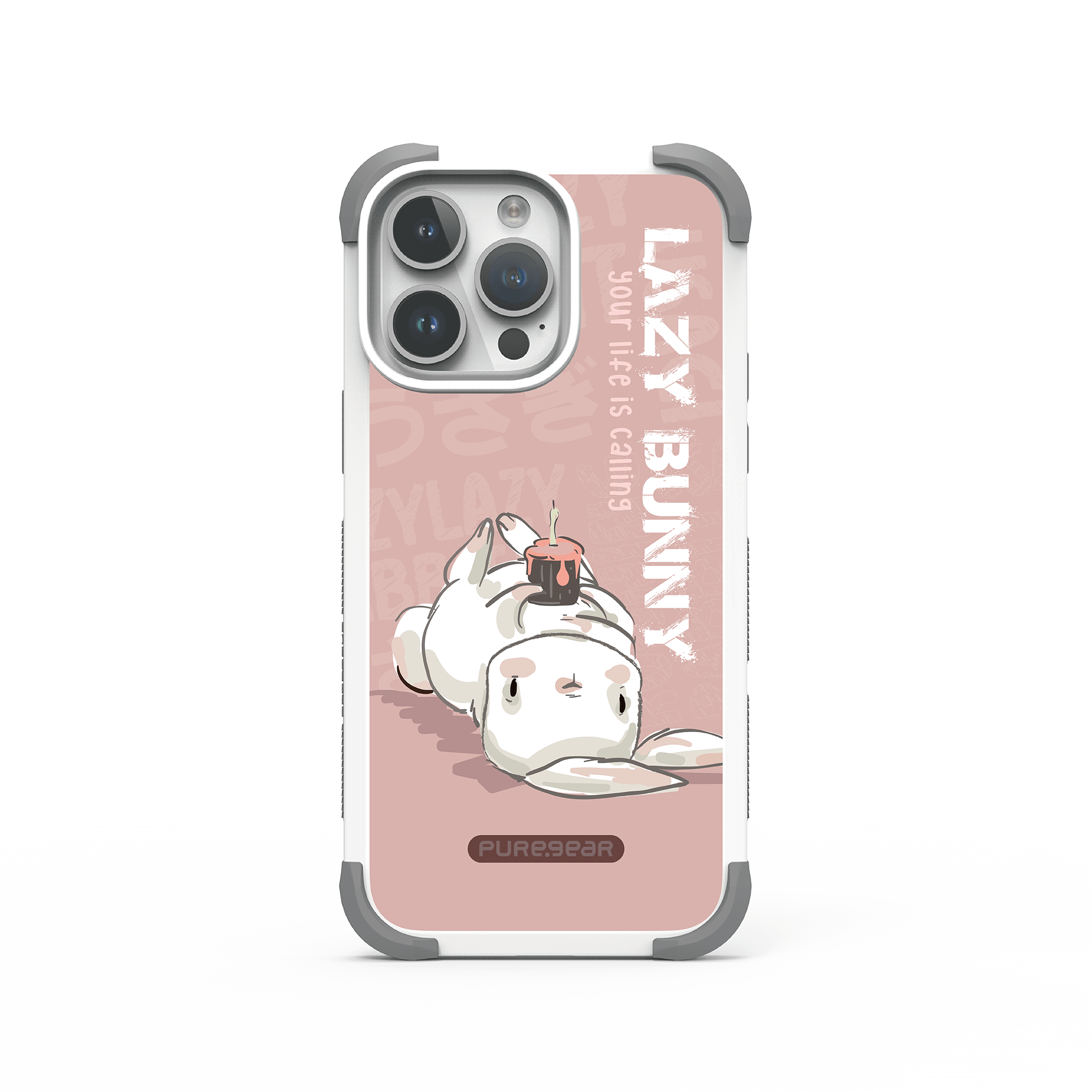 iPhone 坦克軍規防摔手機殼 / 慵懶兔 (可愛兔兔)