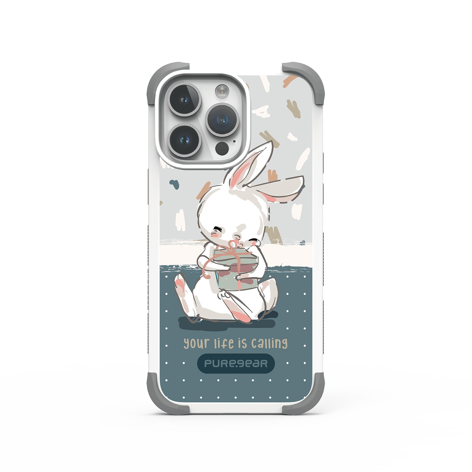 iPhone 坦克軍規防摔手機殼 / 藍藍兔 (可愛兔兔)