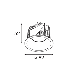 MODULAR SMART LOTIS RECESSED 82 1X LED 4000K MEDIUM DALI-2