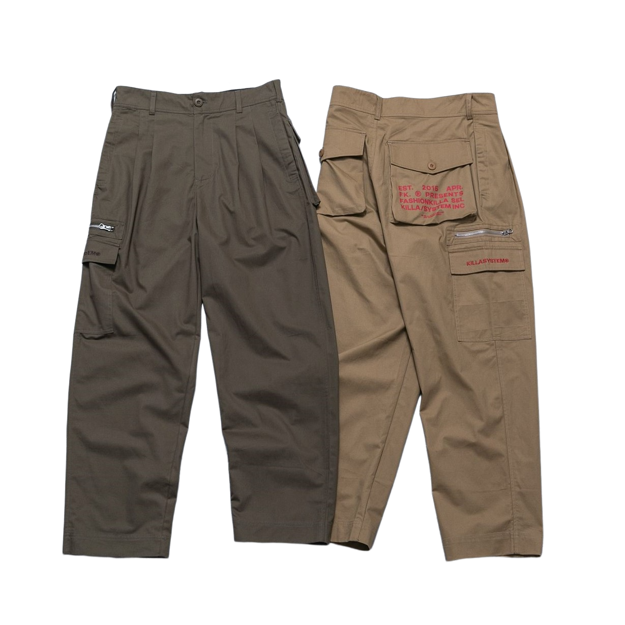 【車庫服飾】FASHION KILLASYSTEM Wide Leg Chino Pants / 斜紋工作寬褲