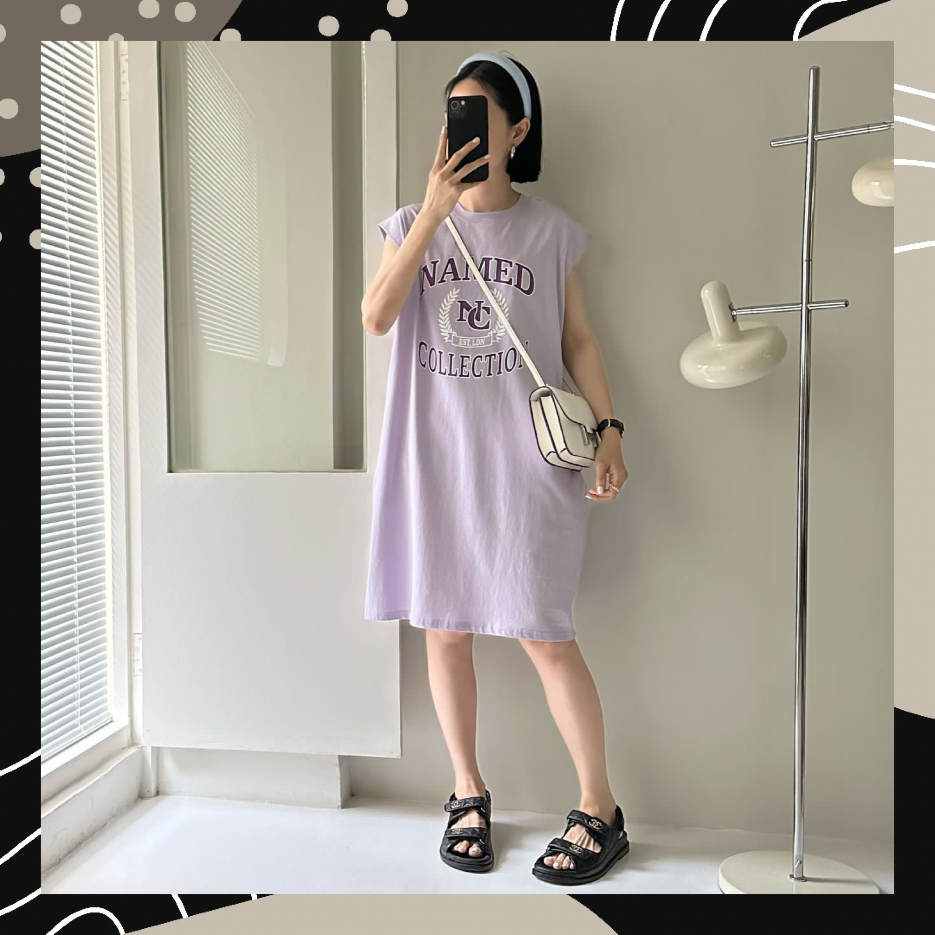 【BONNIE】印英文字小袖長OPS