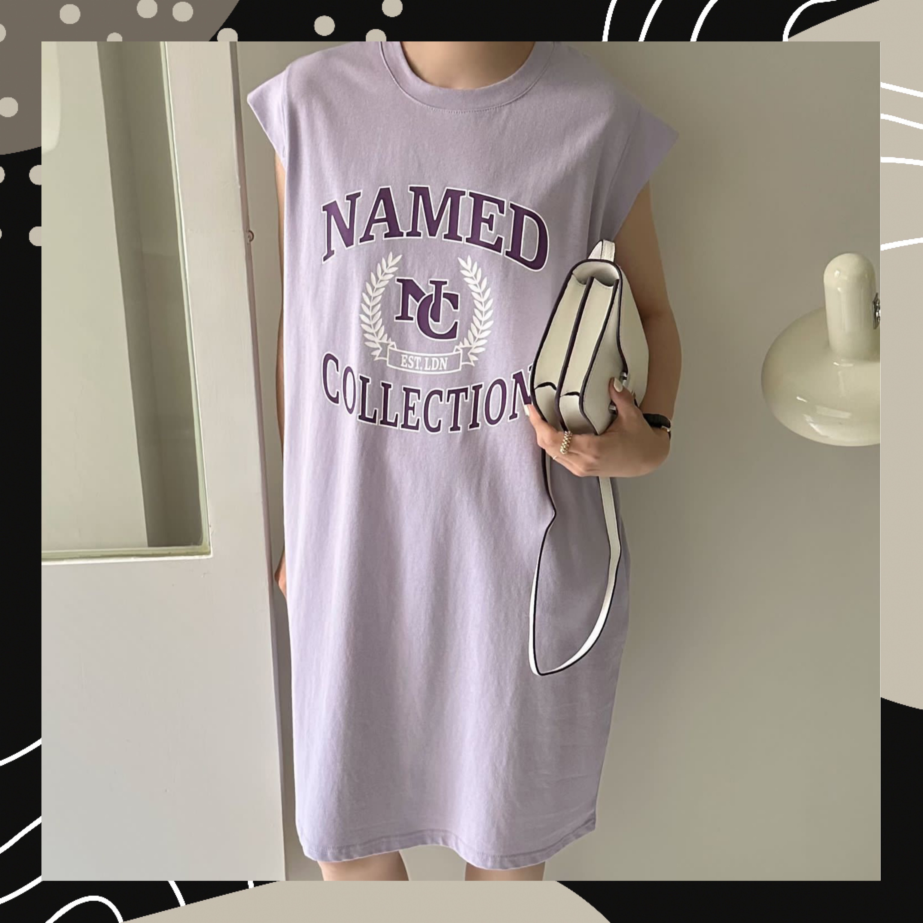 【BONNIE】印英文字小袖長OPS