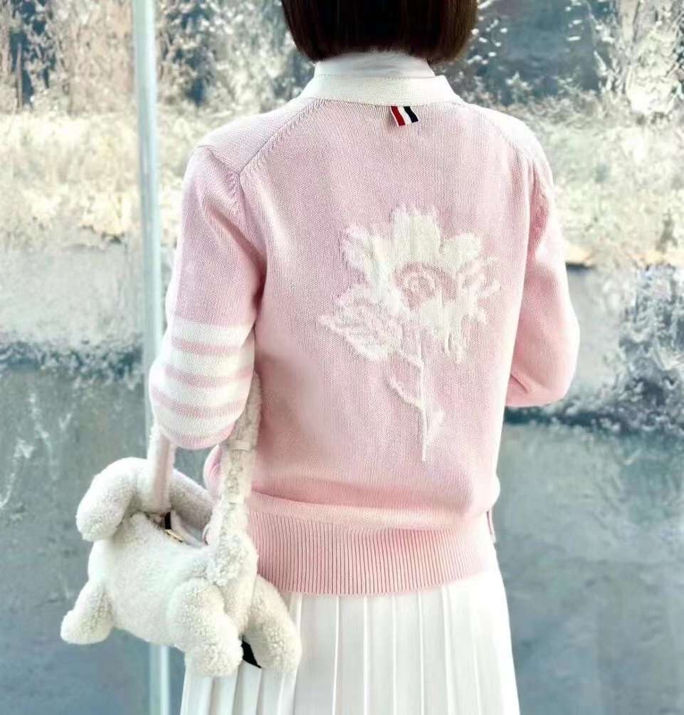 Thom Browne 女款 淡粉紅 開衫-M