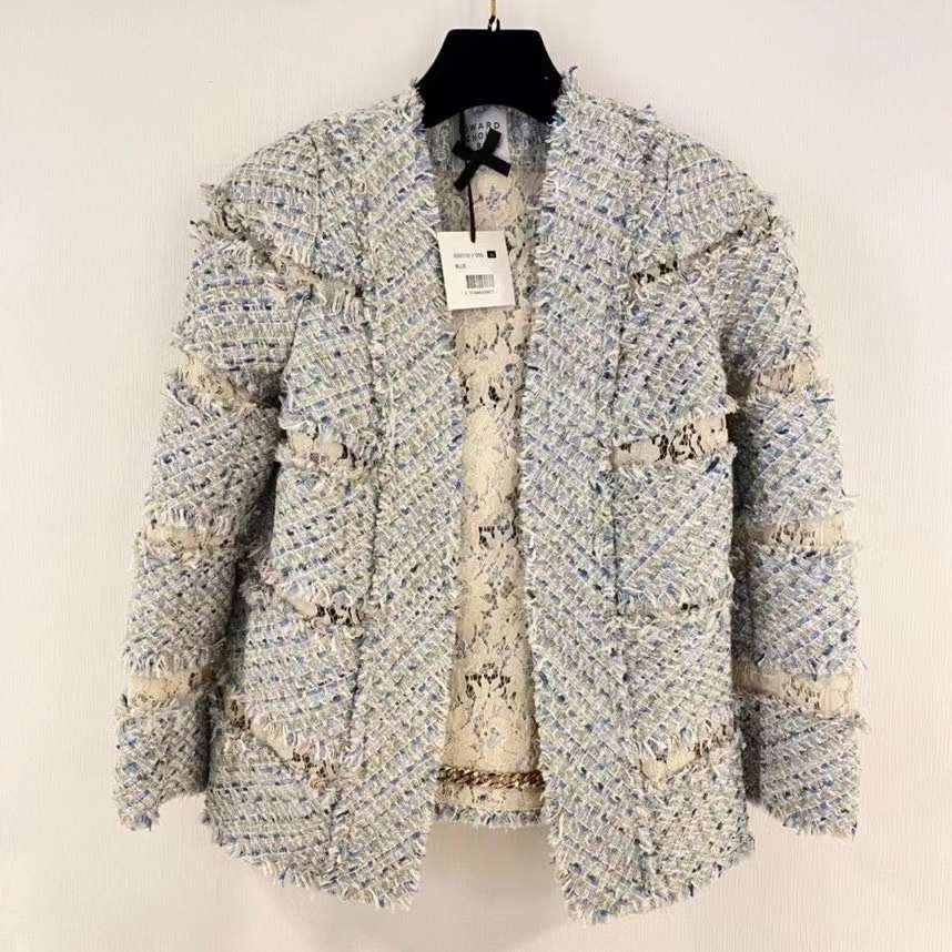 Edward Achour Paris 小香 霧霾藍 外套-M