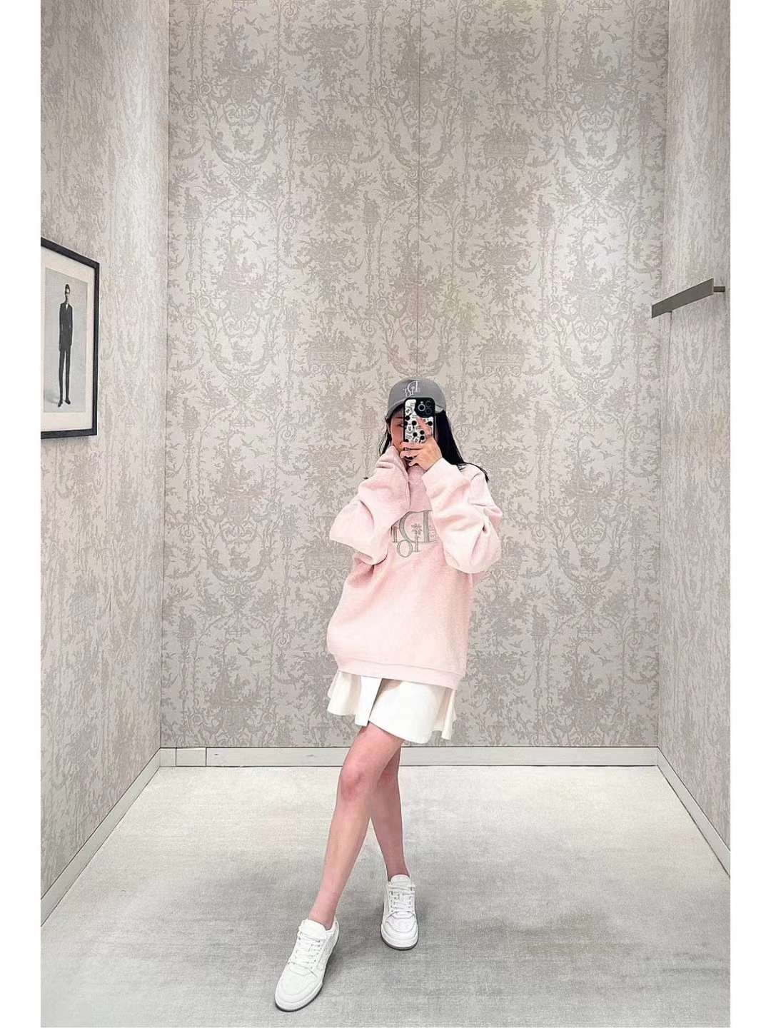 DIOR 粉色字母衛衣-M