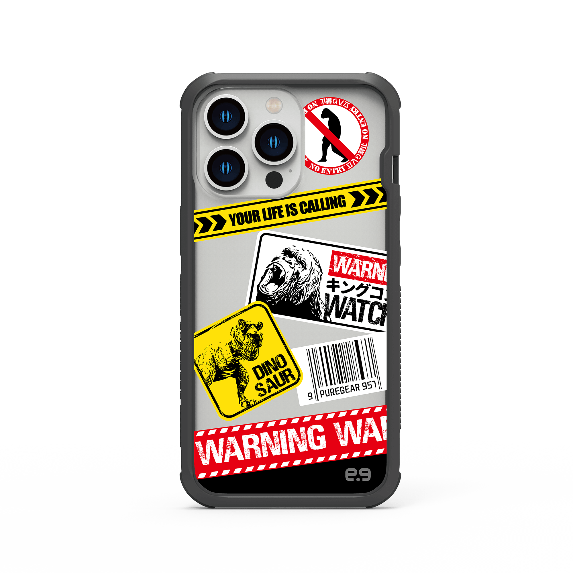 iPhone 13/12/11 輕坦克防摔手機殼 / 生人勿近 (拼貼風格)