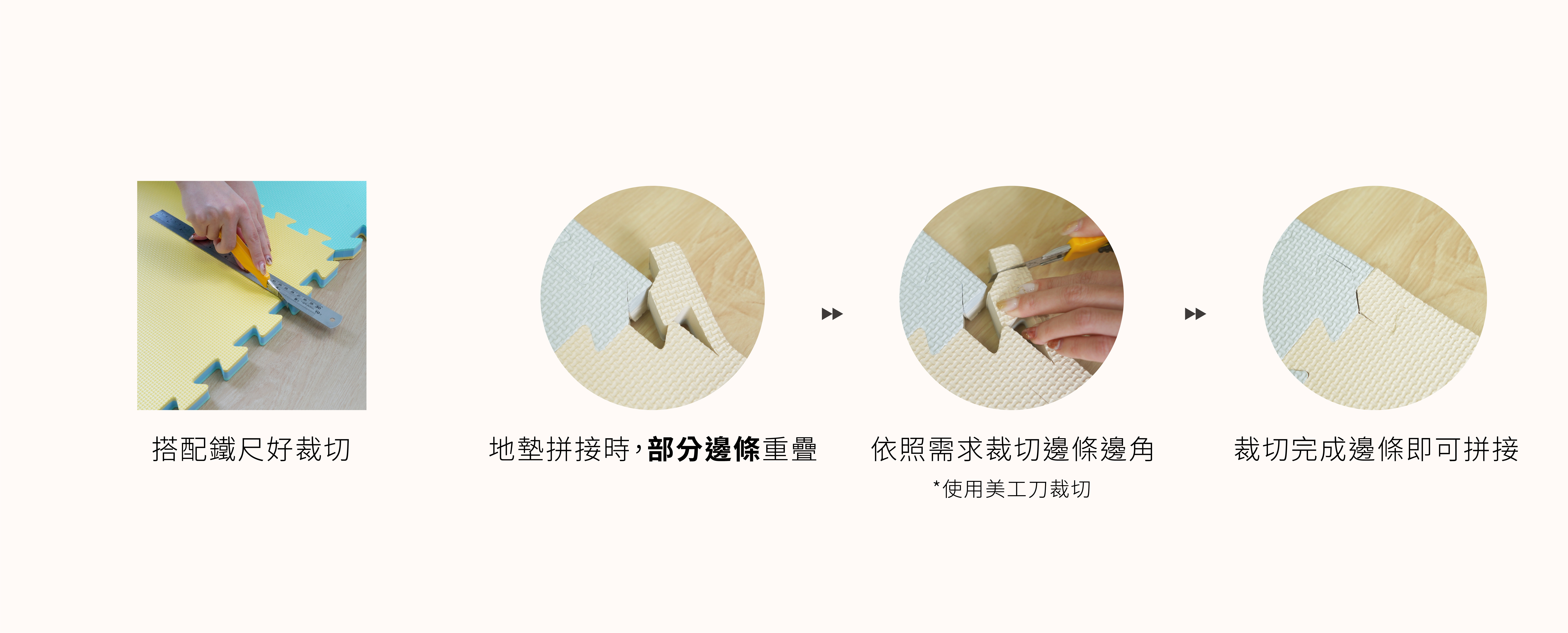 搭配鐵齒即可自行裁切防焰地墊