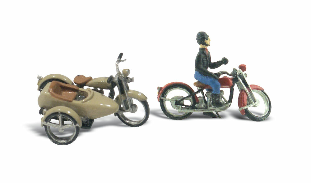 Woodland D228 HO scale Motorcycles and Sidecar kit