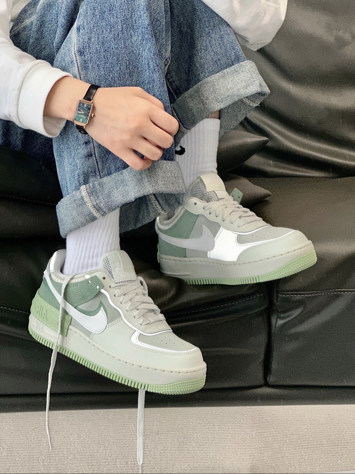 Nike Air Force 1 Shadow 薄荷綠