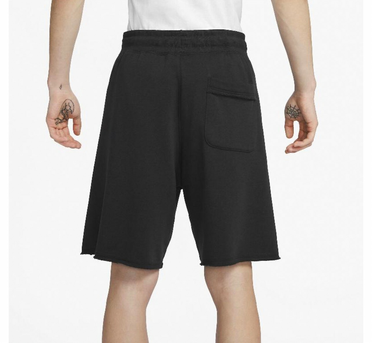 Nike 短褲 NSW 男款 黑 白 褲子 棉褲 寬鬆 不修邊 小LOGO DX0767-010 APR-