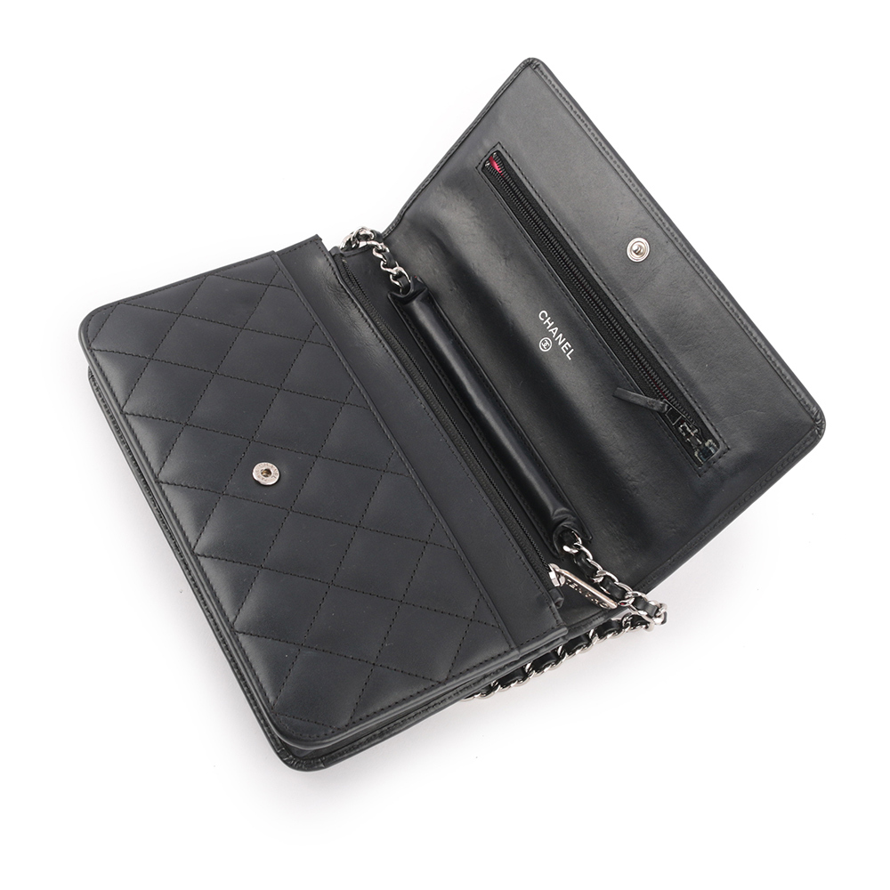 【CHANEL】小牛皮康朋系列 WOC鍊包(黑色)