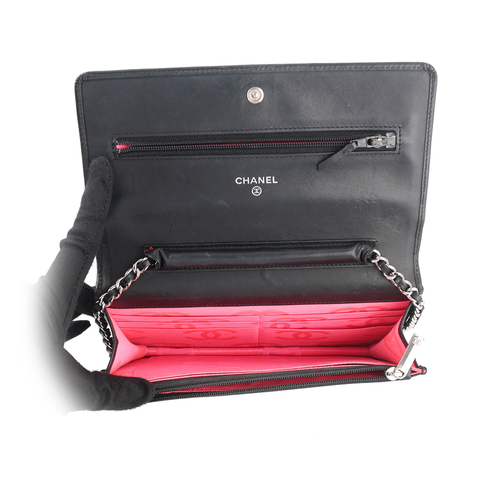 【CHANEL】小牛皮康朋系列 WOC鍊包(黑色)