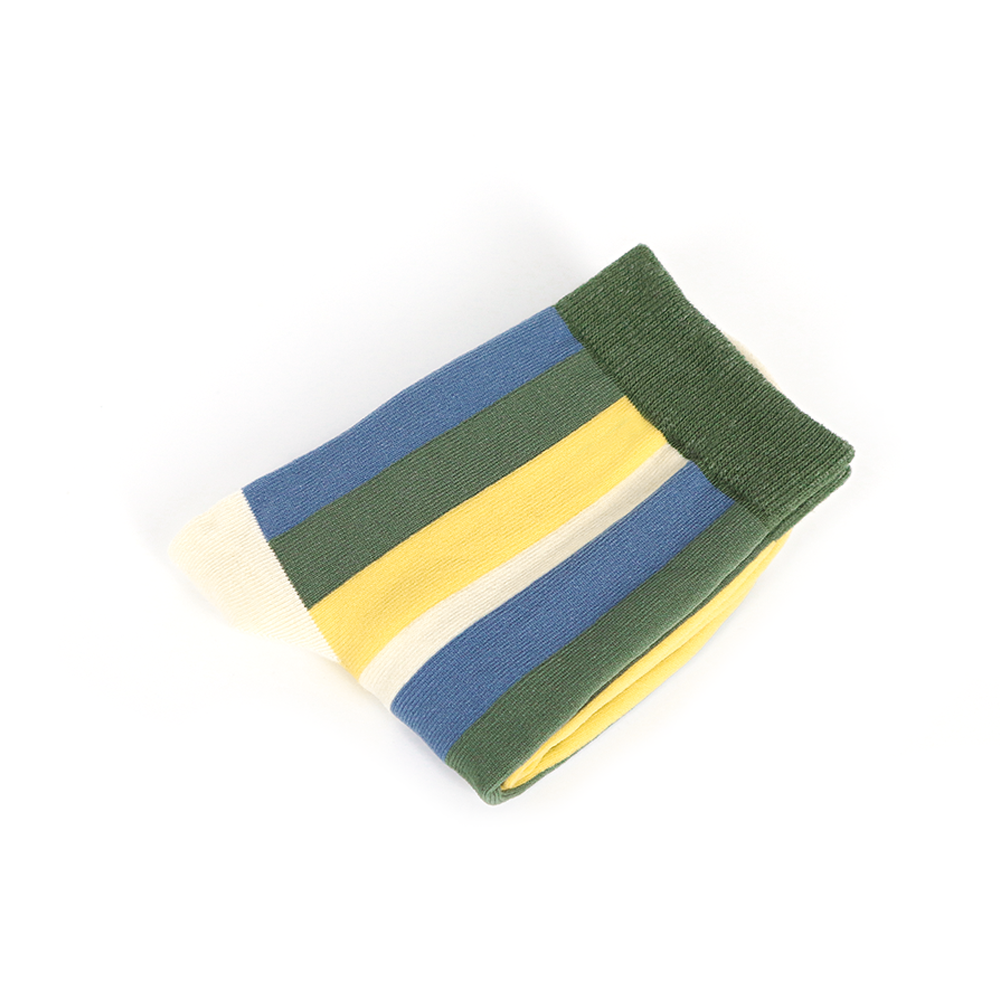 直條紋・綠｜童襪