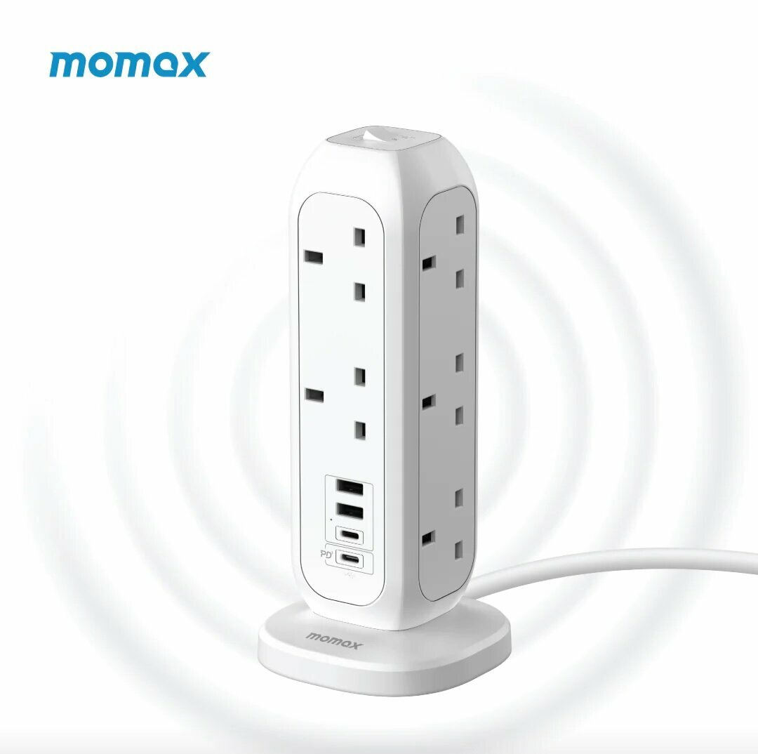 Momax - One Plug PD20W 11位排插 + 4位快充USB 拖板 (US11UKW)