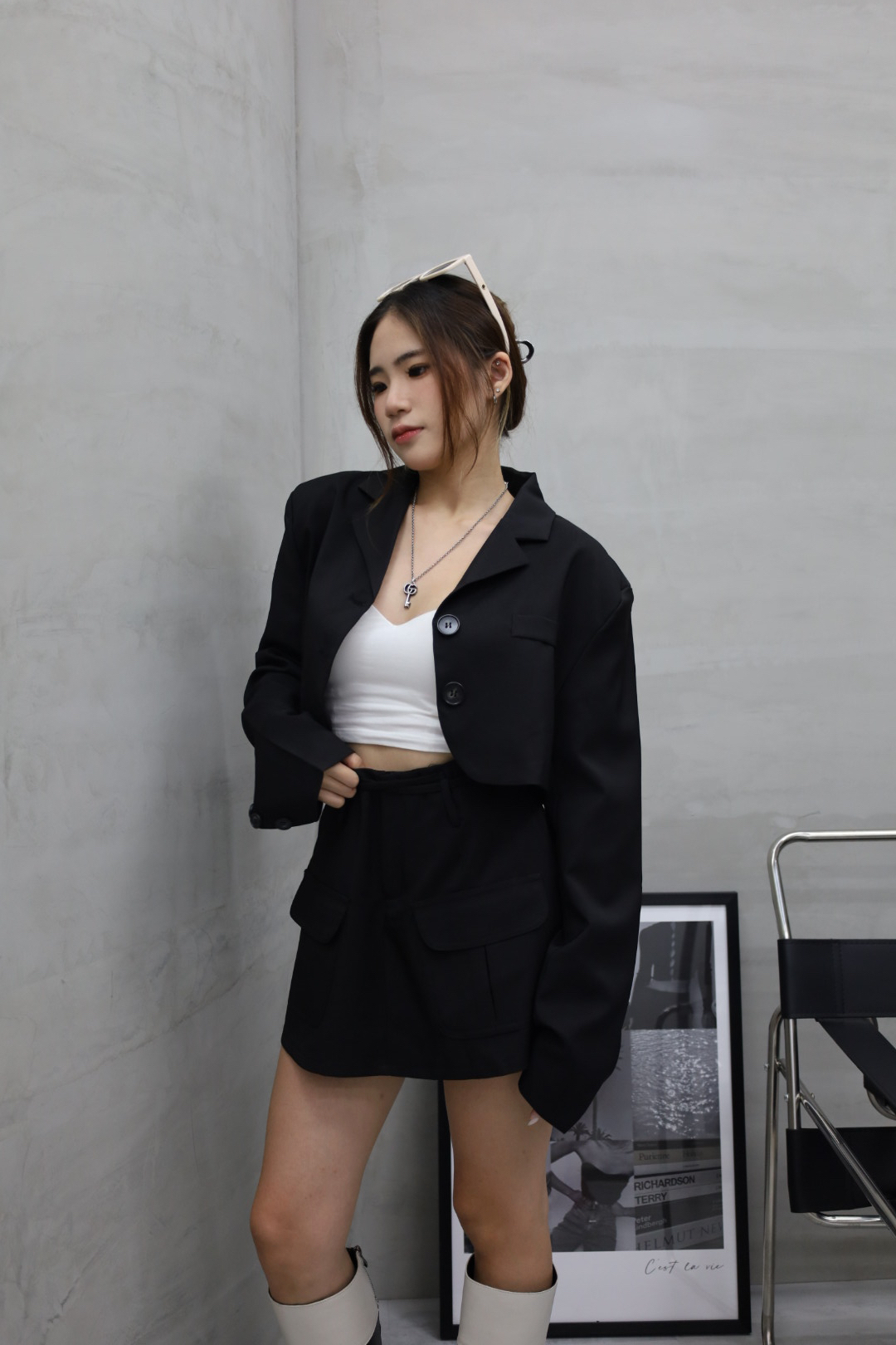 女團綁腰西裝套裝