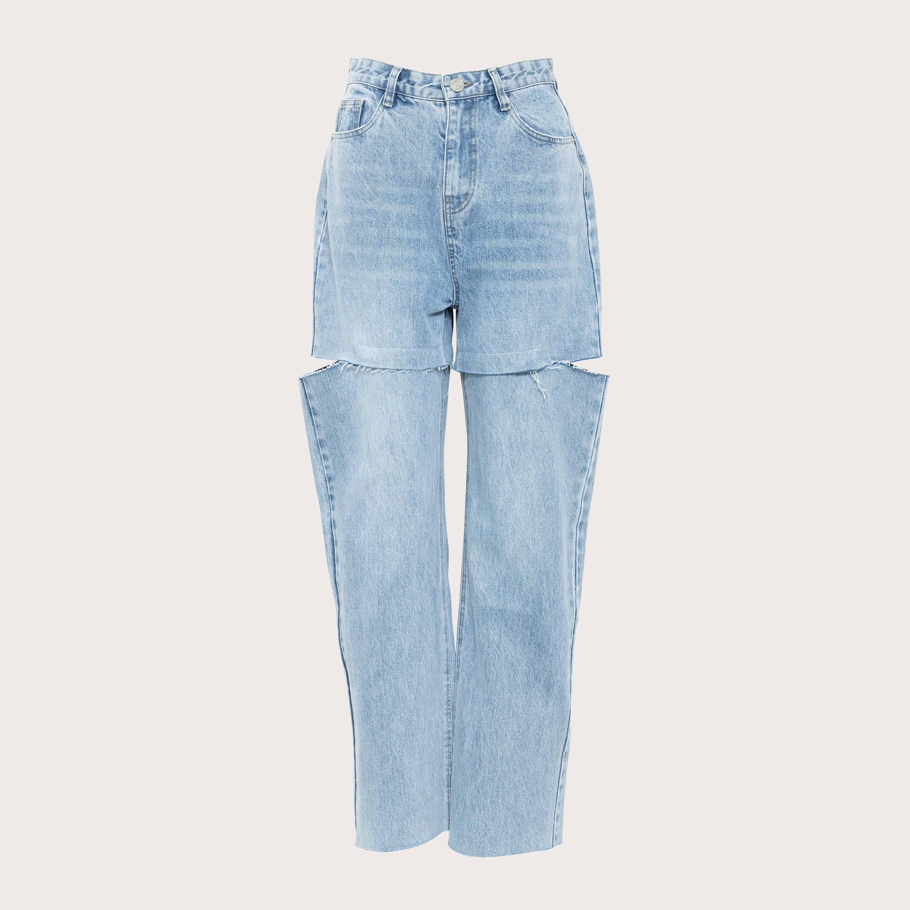 Two Way Distressed Mom Jeans