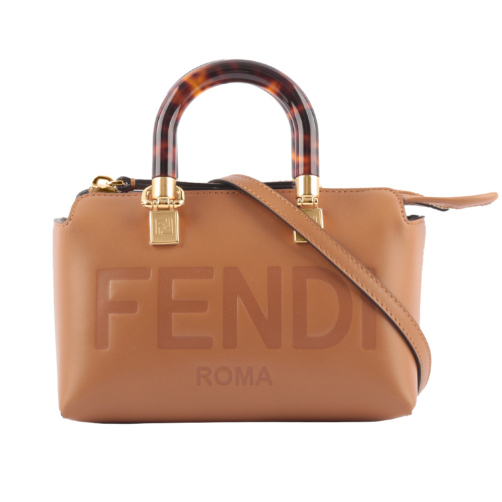 【FENDI】By The Way Logo 壓印皮革迷你二用波士頓包