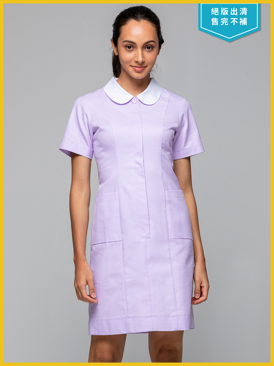 【 B100-C0  出清款 】女護理洋裝-B立挺布-丁香紫