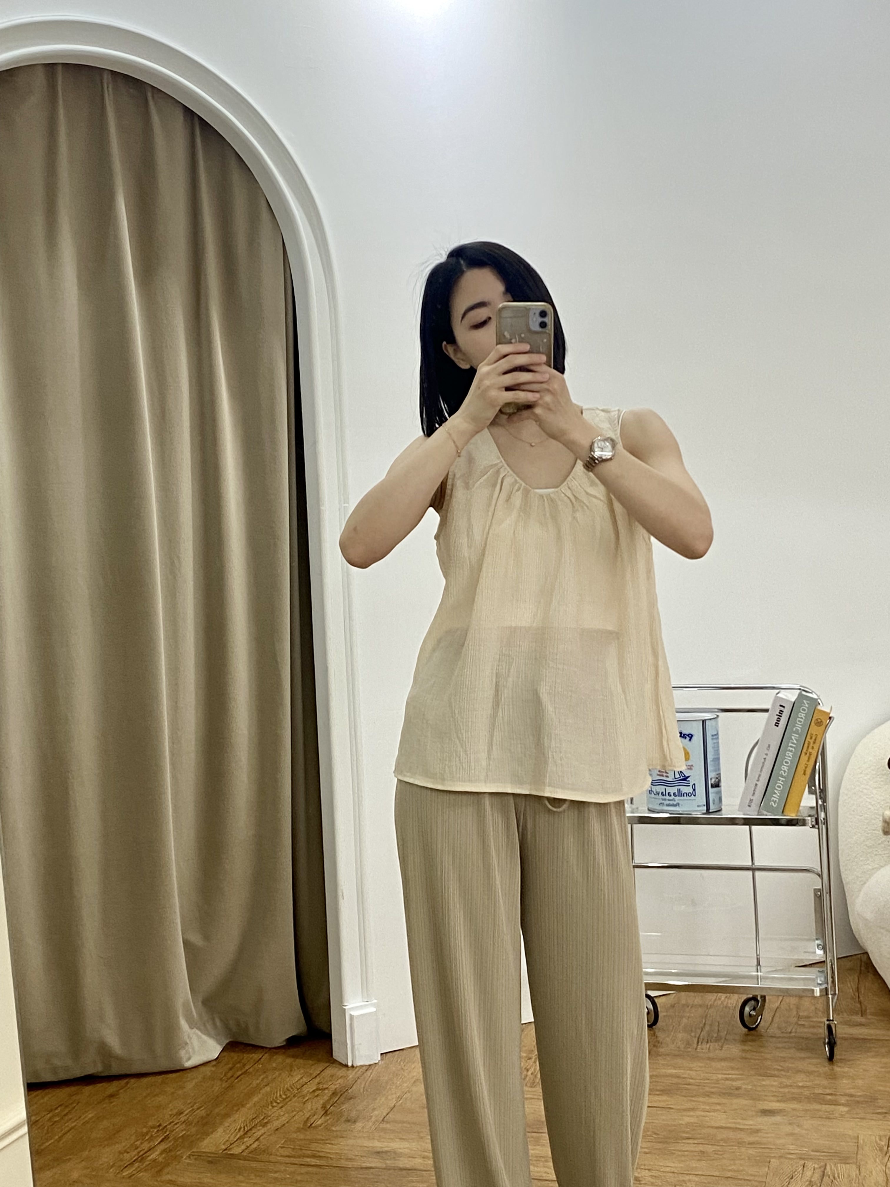 夏天的後綁帶棉麻無袖*2色