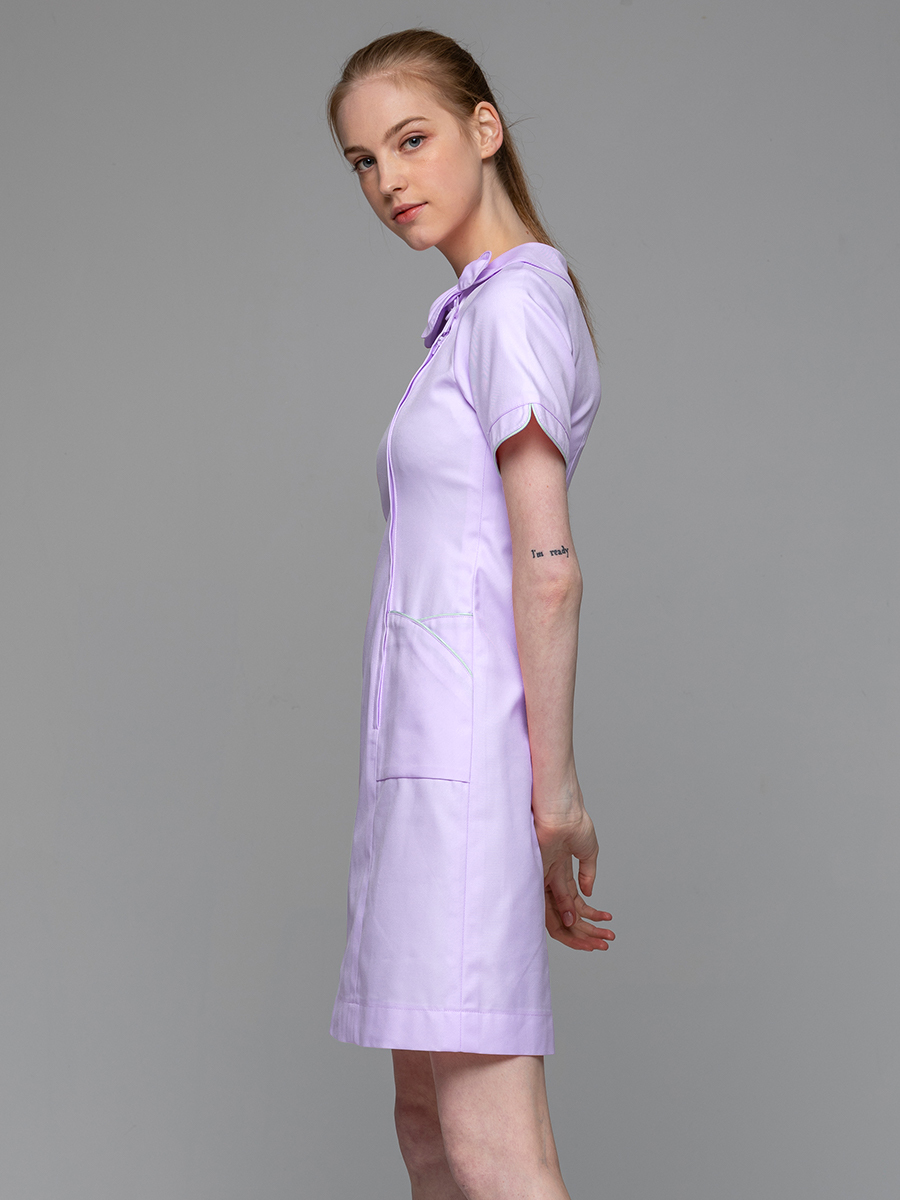 【 B133-C0  出清款 】女護理洋裝-B立挺布-丁香紫