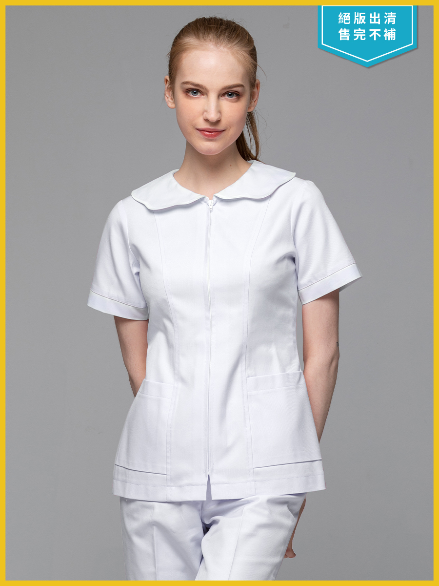 【 B209-W0  出清款 】女護理褲裝-B立挺布-純粹白