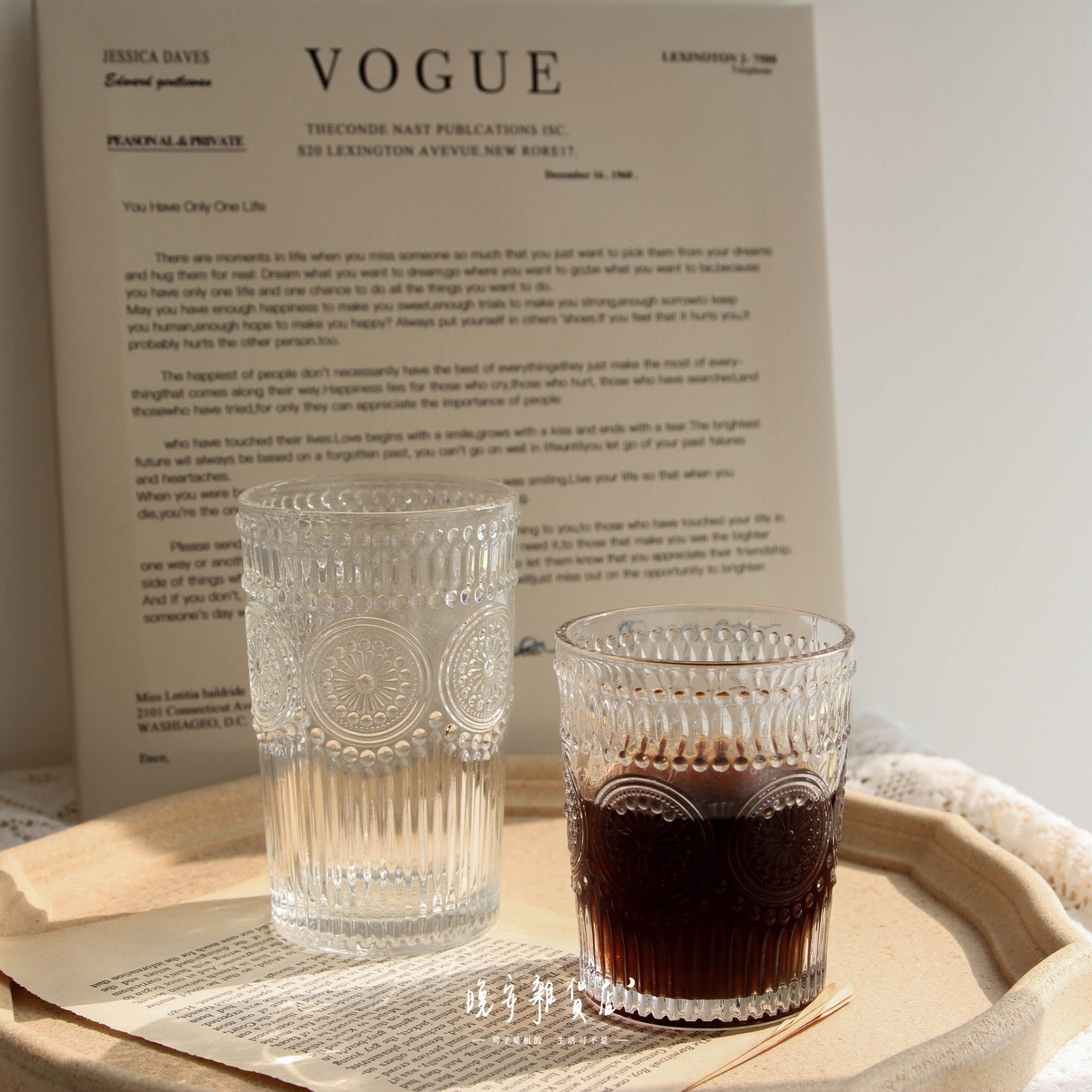 【浮雕】復古玻璃杯