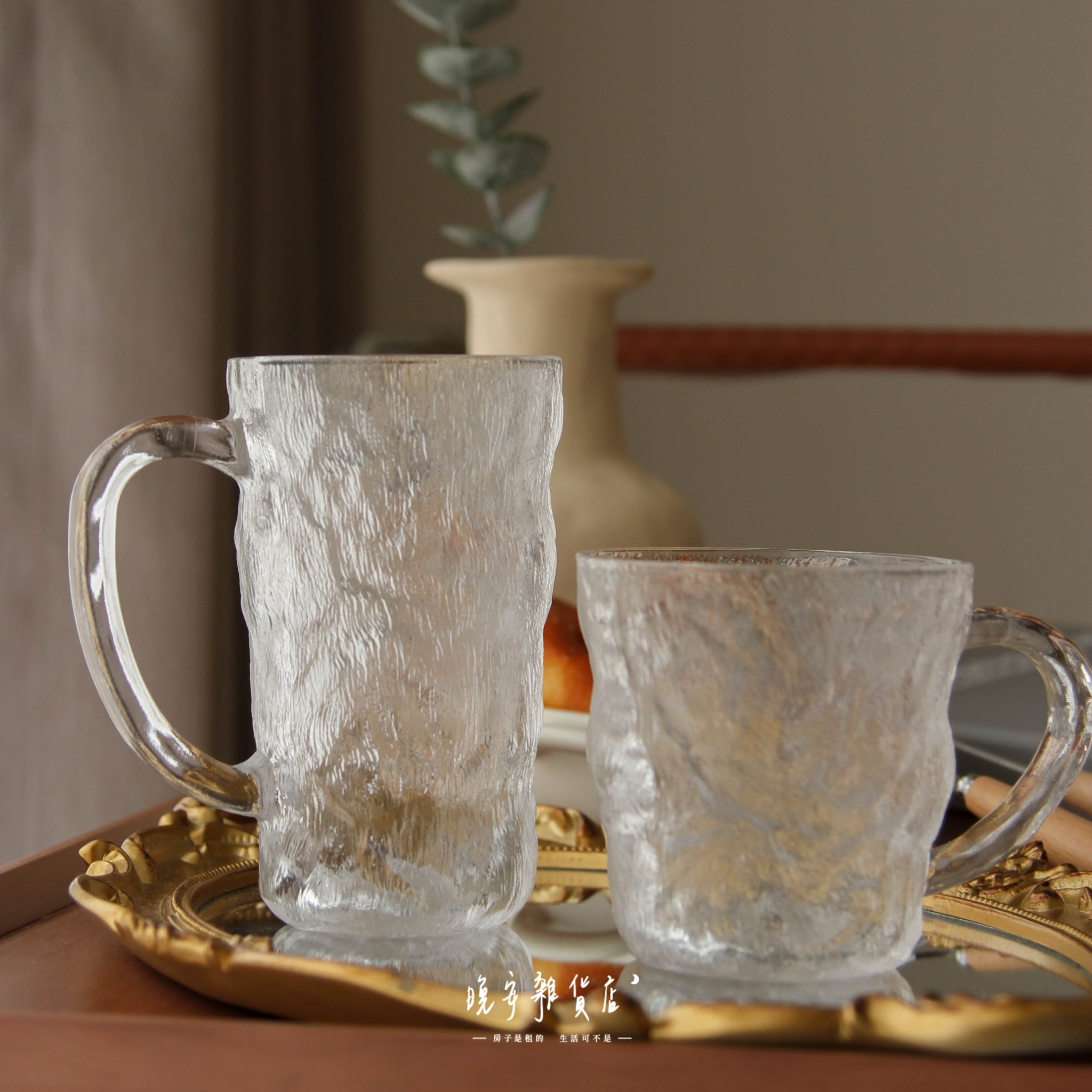 【冰川】把手玻璃杯