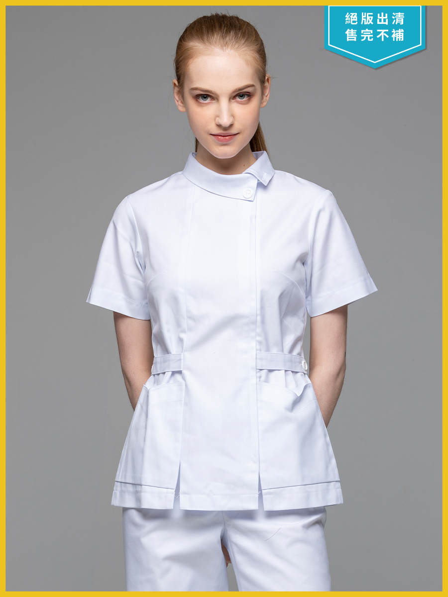 【 B221-W0  出清款 】女護理褲裝-B立挺布-純粹白