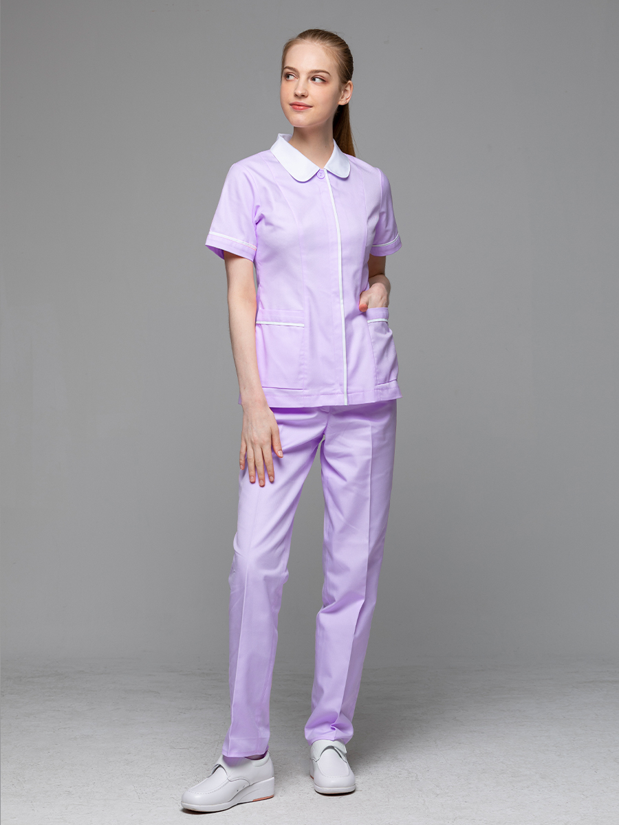 【 B222-C0  出清款 】女護理褲裝-B立挺布-丁香紫