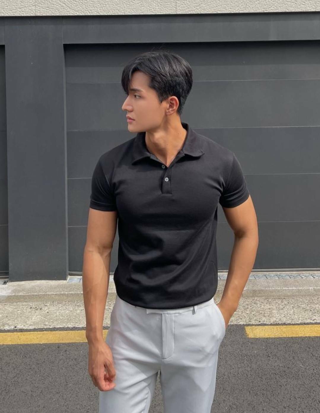 肌肉POLO領短袖T恤