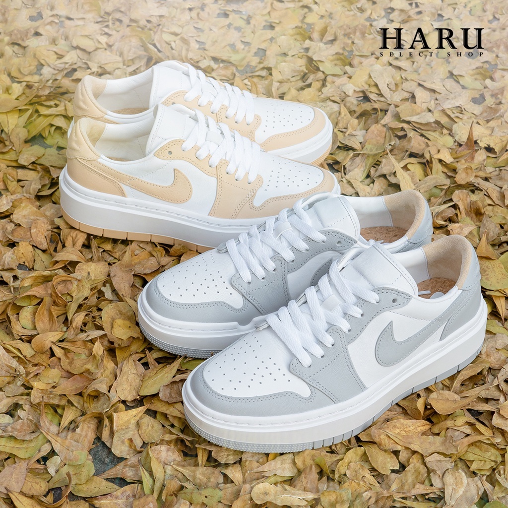 Nike AIR JORDAN 1 AJ1 灰白 白杏奶茶 奶白灰 厚底 增高 有男生尺寸 女生復古休閒鞋 DH7004-100-102-110