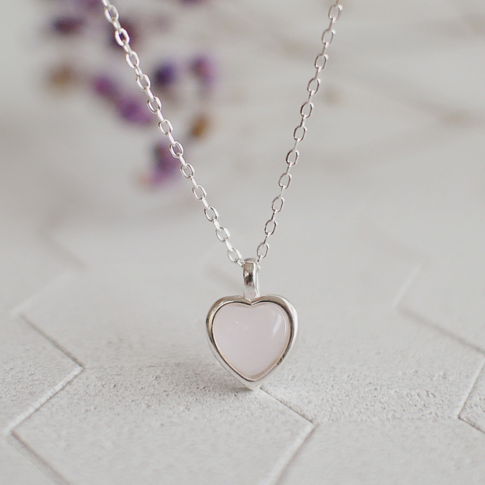 美好時光愛心粉晶純銀項鍊/SN919 |水晶 定情禮物 情人石 招桃花 女生禮物 伴娘禮物 聖誕禮物禮盒