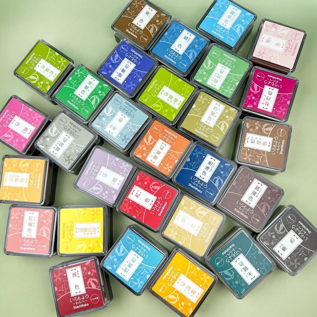 日本Shachihata ． 迷你郵票印台 傳統色 共29色