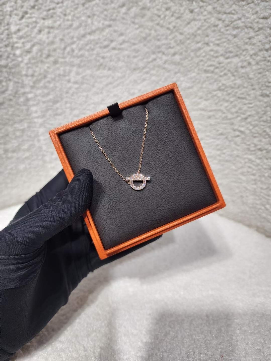 Hermes 小Q玫瑰金頸鏈-M