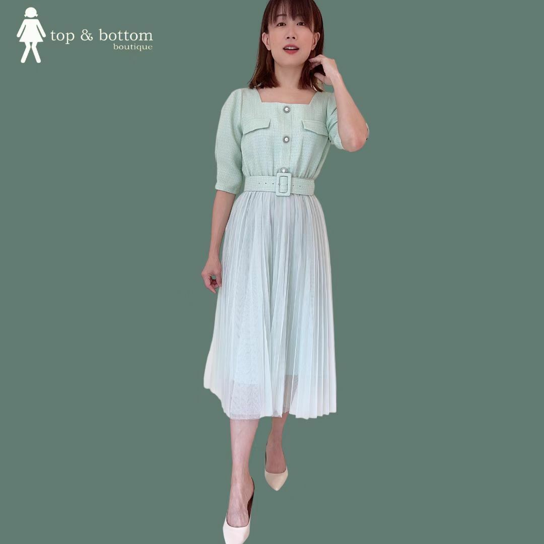 KOREAN TWEED LONG DRESS